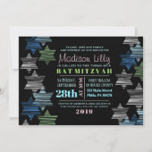 Invitation ÉTOILES CONNECTANT L'Invitation Bat mitzvah (Devant)