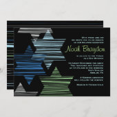 Invitation ÉTOILES CONNECTANT L'Invitation Bat mitzvah À La B (Devant / Derrière)