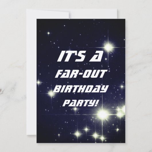 Invitation Étoiles dans l'espace profond Bleu foncé Joyeux an (Devant)