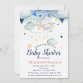 Invitation Etoiles d'aquarelle, Nuages, Baby shower planétair (Devant)