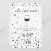 Invitation Étoiles d'argent métallique (Devant / Derrière)