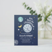 Invitation Étoiles de Baby shower de compte rendu de l'espace (Debout devant)