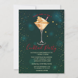 Invitation Étoiles de biscuits au gingembre pour cocktail de
