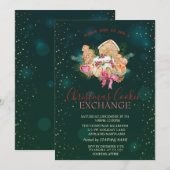 Invitation Étoiles de biscuits de Noël Vert Noël (Devant / Derrière)