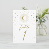 Invitation Étoiles de Blanc Or Soleil Céleste en Éclats Numér (Debout devant)