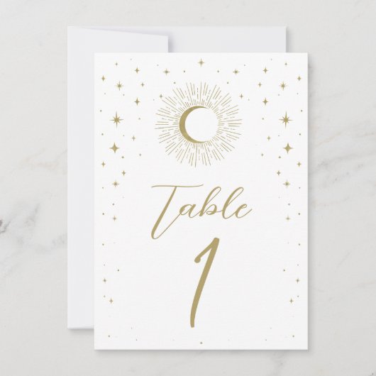Invitation Étoiles de Blanc Or Soleil Céleste en Éclats Numér (Devant)
