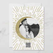 Invitation Étoiles de Blanc Or Soleil Céleste Explosion de la (Dos)