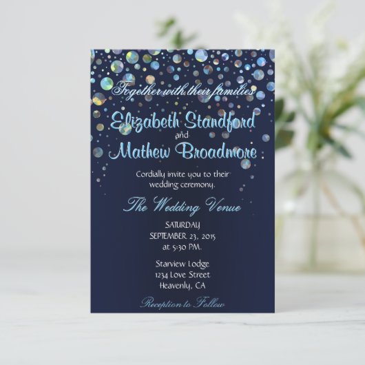 Invitation Étoiles de bulles (Debout devant)