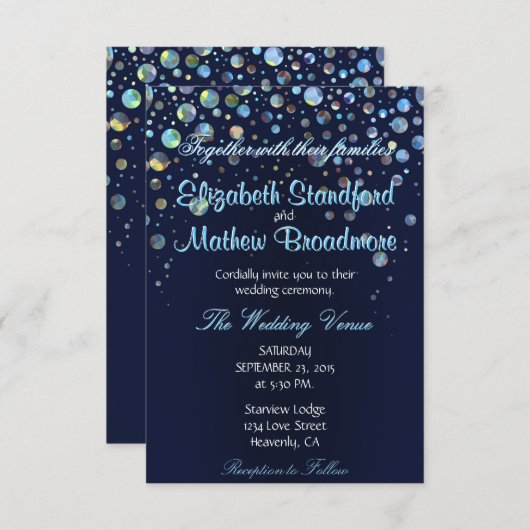 Invitation Étoiles de bulles (Devant / Derrière)