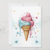 Invitation Étoiles de crème glacée goutte Baby shower Coeurs (Dos)