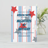 Invitation Étoiles de fête d'anniversaire latino hispanique p (Debout devant)