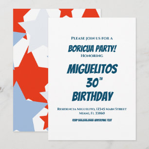Invitation Étoiles de fête d'anniversaire latino hispaniques 