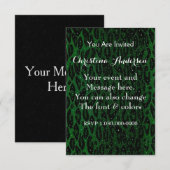 Invitation Étoiles de guépard noir vert (Devant / Derrière)