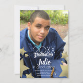 Invitation Étoiles de la célébration de la graduation Script  (Devant)