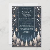 Invitation Étoiles de la forêt Fête des mariées hivernale bri (Devant)