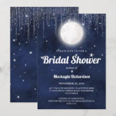 Invitation Étoiles de lune et Fête des mariées de voyants à c (Devant / Derrière)