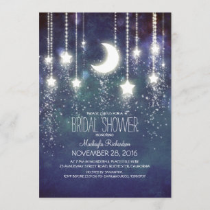 Invitation Étoiles de lune et Fête des mariées de voyants à c