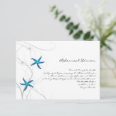 Invitation Étoiles de mer bleues avec la répétition de corail (Debout devant)