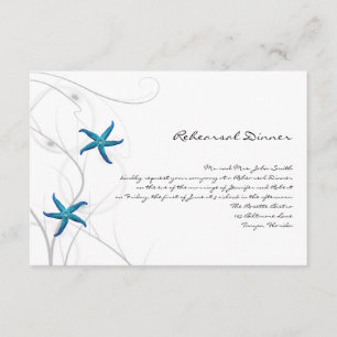Invitation Étoiles de mer bleues avec la répétition de corail