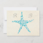 Invitation Étoiles de mer d'Aqua de turquoise de mariage de (Dos)