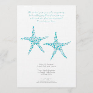 Invitation Étoiles de mer de turquoise d'Aqua de mariage de