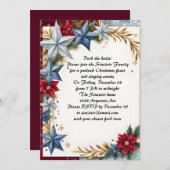 Invitation Étoiles de Noël colorées (Devant / Derrière)
