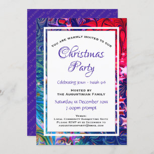 Invitation ÉTOILES DE NOËL   Hiver Abstrait   Fête