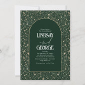 Invitation Étoiles de nuit céleste Emerald Green Mariage Phot (Dos)