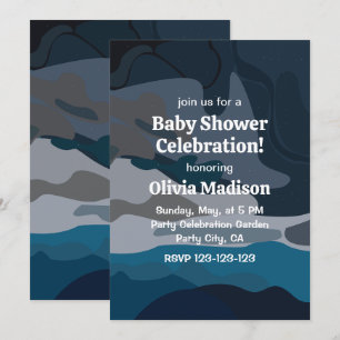 Invitation Étoiles de nuit Ciel Nuages Sexe Baby shower neutr