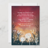 Invitation Etoiles de nuit rouge enchantées et Mariage de feu (Dos)