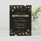 Invitation Étoiles de Parties scintillant or glamour Confetti (Debout devant)