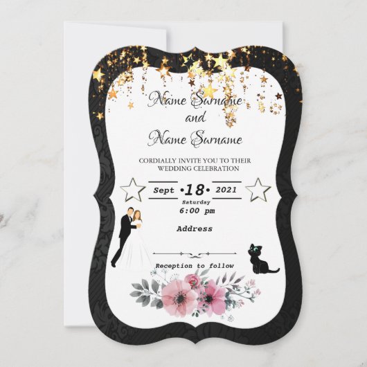 Invitation Étoiles de pluie (Devant)