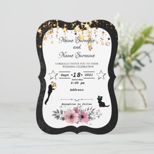 Invitation Étoiles de pluie (Debout devant)