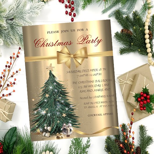 Invitation Étoiles de sapin de Noël