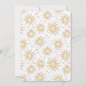 Invitation Étoiles de soleil et Baby shower solaire (Dos)