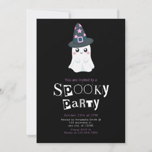 Invitation Étoiles de sorcier fantôme Halloween minimaliste m