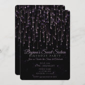 Invitation Étoiles de tir à l'effarouche violet doux 16 Parti (Devant / Derrière)