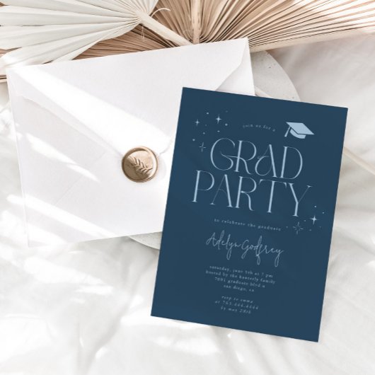 Invitation Étoiles de typographie moderne pour une soirée de