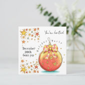 Invitation Étoiles de vacances et belle fête d'ornement (Debout devant)