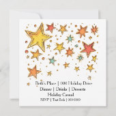 Invitation Étoiles de vacances et belle fête d'ornement (Dos)