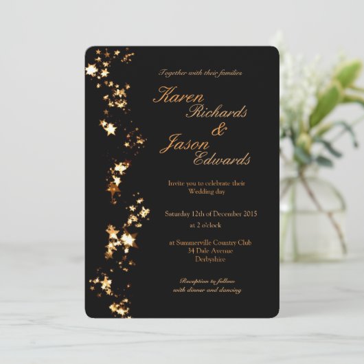 Invitation étoiles d'or (Debout devant)