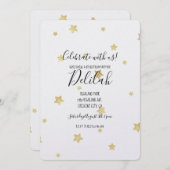 Invitation Étoiles d'or (Devant / Derrière)