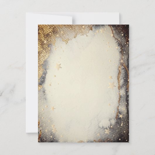 Invitation Étoiles d'or céleste lunes foncées (Dos)
