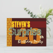 Invitation Etoiles d'or et de chocolat surprises 40e annivers (Debout devant)