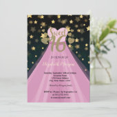 Invitation Étoiles d'or, Parties scintillant, Robe Douce 16 P (Debout devant)