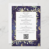 Invitation Étoiles dorées célestes Lune Étoiles Code QR Maria (Dos)