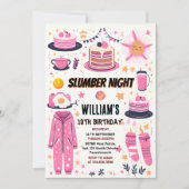 Invitation étoiles douillettes Sleepover Stwood Party 13e ann (Devant)