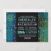 Invitation ÉTOILES EN CHUTE & CARRÉ Bar Bat mitzvah Invitatio (Devant)