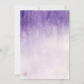 Invitation Étoiles en chute d'aquarelle pourpre saupoudrée bé (Dos)
