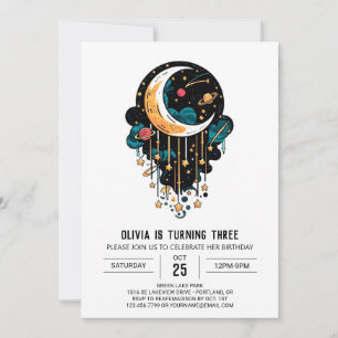 Invitation Étoiles en chute Nebula Étoiles numérique Annivers